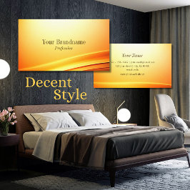 高貴な輝くオレンジ色の曲線の装飾感動的 名刺