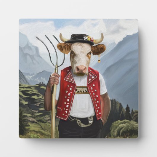 高貴な野獣 - ダンディな牛 フォトプラーク (正面)