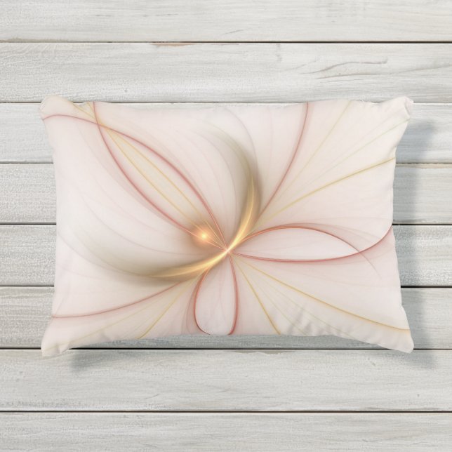 高貴な銅及び金ゴールド抽象芸術モダンフラクタルアート アウトドアクッション (正面)