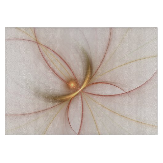 高貴な銅及び金ゴールド抽象芸術モダンフラクタルアート カッティングボード (正面)