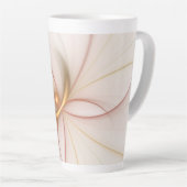 高貴な銅及び金ゴールド抽象芸術モダンフラクタルアート カフェラテマグ (右アングル)