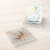 高貴な銅及び金ゴールド抽象芸術モダンフラクタルアート ガラスコースター (アングル)