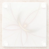 高貴な銅及び金ゴールド抽象芸術モダンフラクタルアート ガラスコースター (裏面)