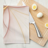 高貴な銅及び金ゴールド抽象芸術モダンフラクタルアート キッチンタオル (四つ折り)