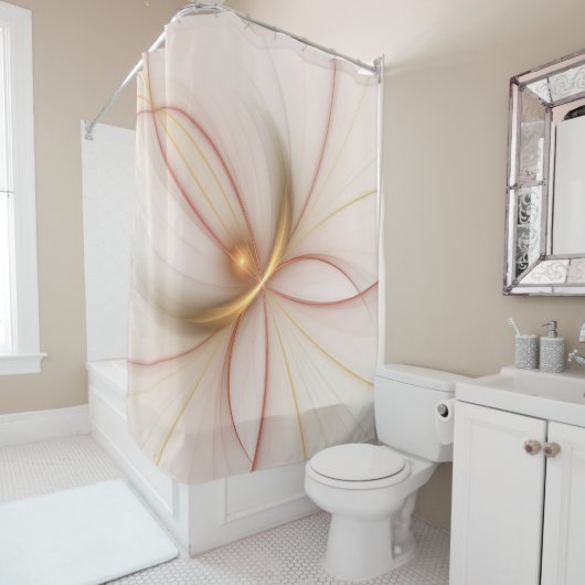 高貴な銅及び金ゴールド抽象芸術モダンフラクタルアート シャワーカーテン (インサイチュ)