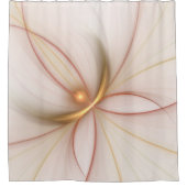 高貴な銅及び金ゴールド抽象芸術モダンフラクタルアート シャワーカーテン (正面)