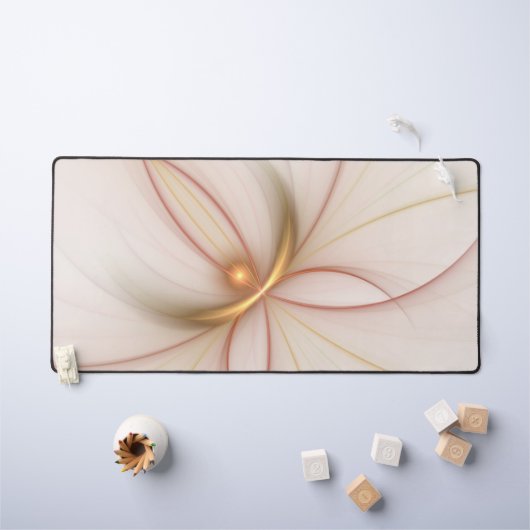 高貴な銅及び金ゴールド抽象芸術モダンフラクタルアート デスクマット (キッズテーブル)