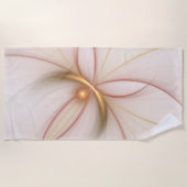 高貴な銅及び金ゴールド抽象芸術モダンフラクタルアート ビーチタオル (正面)