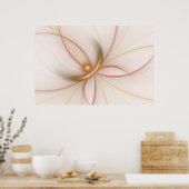 高貴な銅及び金ゴールド抽象芸術モダンフラクタルアート ポスター (キッチン)