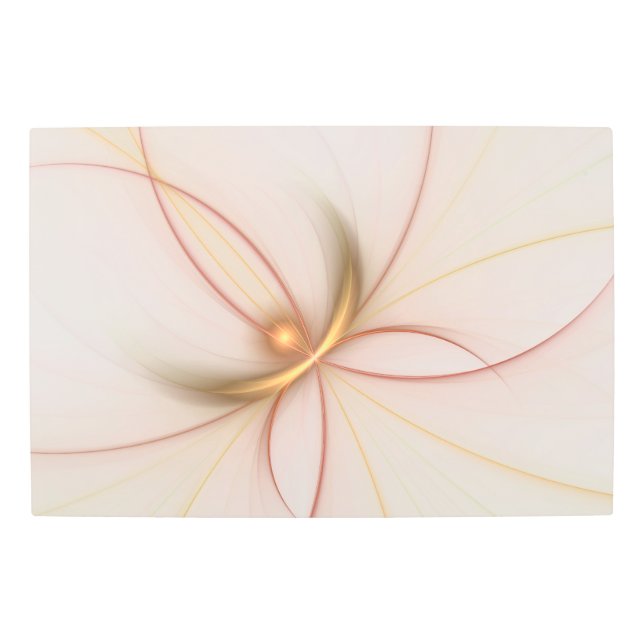 高貴な銅及び金ゴールド抽象芸術モダンフラクタルアート メタルプリント (正面)