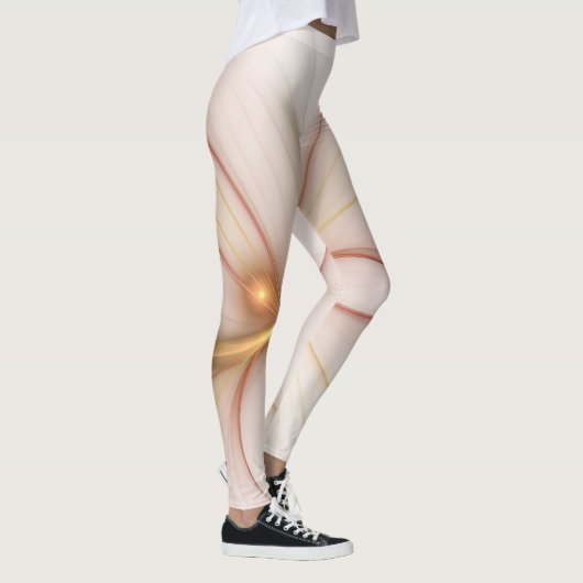 高貴な銅及び金ゴールド抽象芸術モダンフラクタルアート レギンス (右)