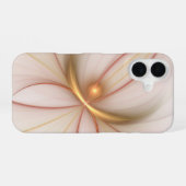 高貴な銅及び金ゴールド抽象芸術モダンフラクタルアート iPhone 16ケース (裏面横)