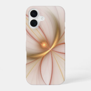 高貴な銅及び金ゴールド抽象芸術モダンフラクタルアート iPhone 16ケース