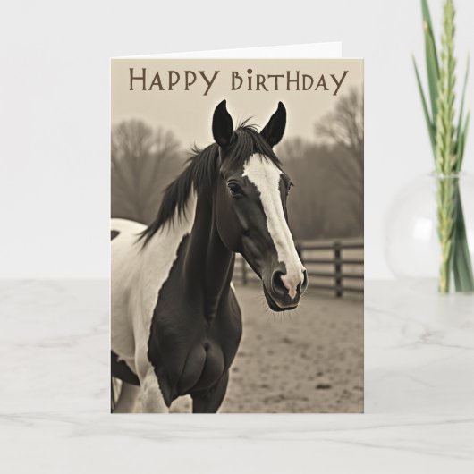 高貴な馬の誕生日カード カード (正面)