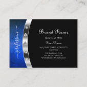 高貴な黒と銀のアミュレットブルーグリーン大理石 名刺 (裏面)