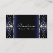 高貴な黒の青の白い四角い宝石の装飾品 名刺 (正面)