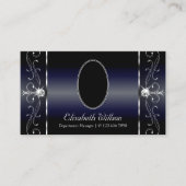 高貴な黒白の白い斜め宝石と写真 名刺 (正面)