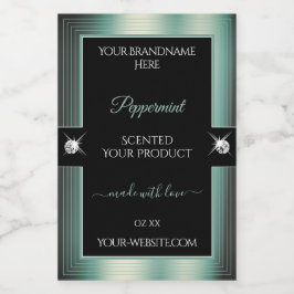 高貴な ブラック アイシー ティール シャイニー ブリリアント 製品ラベル フードラベル