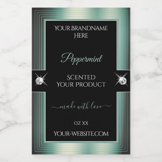 高貴な ブラック アイシー ティール シャイニー ブリリアント 製品ラベル フードラベル (シングルラベル)