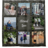 高貴カスタム親カップル向けのプレゼントがグレー シャワーカーテン (正面)