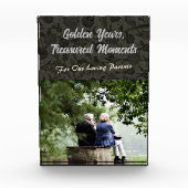 高貴カスタム親カップル向けのプレゼントがグレー フォトブロック (正面)