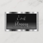 高貴シルバーフレーム黒グラデーション目のキャッチ 名刺 (正面)