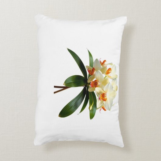高貴デンドロビウム蘭アクセント枕 アクセントクッション (裏面(縦))