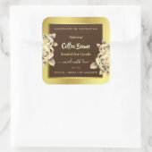 高貴金ゴールドブラウンフローラ製品の包装ラベル スクエアシール (バッグ)