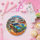 高速およびおもしろい誕生日、レースカー誕生日 ペーパープレート (パーティー)