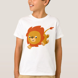 高速かわいい漫画ライオンの子どもTシャツ Tシャツ