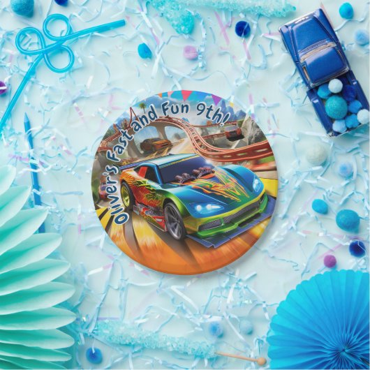 高速とおもしろい誕生日、ホット車の誕生日。 ペーパープレート (パーティー)