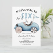 高速と6つのレトロレースカー6誕生日 招待状 (スタンド正面)