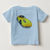 高速イエローカーを見る ベビーTシャツ (裏面)
