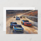 高速カラフルトワイライトレーシングシーン シーズンポストカード (正面/裏面)
