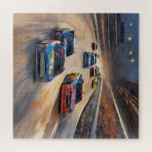 高速カラフルトワイライトレーシングシーン ジグソーパズル (横)