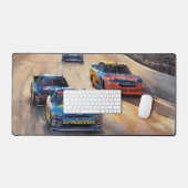 高速カラフルトワイライトレーシングシーン デスクマット (キーボード&マウス)
