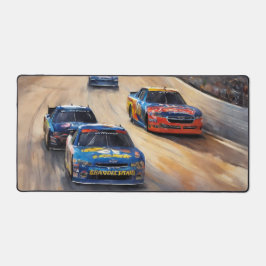 高速カラフルトワイライトレーシングシーン デスクマット