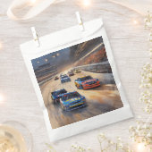 高速カラフルトワイライトレーシングシーン フェイバーバッグ (クリップ留めされた状態)