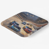 高速カラフルトワイライトレーシングシーン ペーパープレート (傾斜あり)