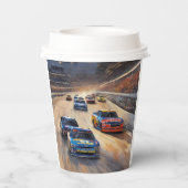 高速カラフルトワイライトレーシングシーン 紙コップ (裏面)