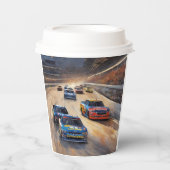 高速カラフルトワイライトレーシングシーン 紙コップ (正面)