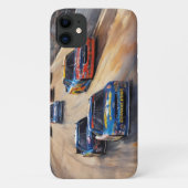 高速カラフルトワイライトレーシングシーン Case-Mate iPhoneケース (裏面)