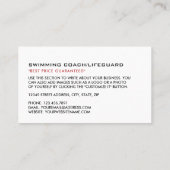 高速スイミングアイコン、スイミングコーチとライフガード 名刺 (裏面)