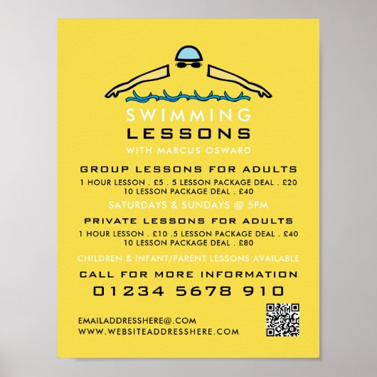 高速スイミングアイコン、スイミングレッスン広告ス ポスター (正面)