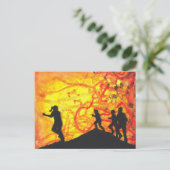 高速ゾンビ ダークアート ホラー 絵画 アート ポストカード (スタンド正面)