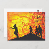 高速ゾンビ ダークアート ホラー 絵画 アート ポストカード (正面/裏面)