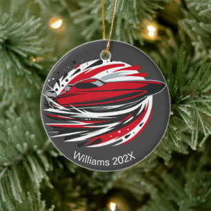 高速パーソナライズされた動的オフショア・ボート セラミックオーナメント