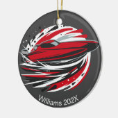 高速パーソナライズされた動的オフショア・ボート セラミックオーナメント (左)