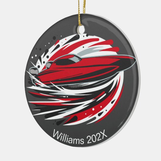 高速パーソナライズされた動的オフショア・ボート セラミックオーナメント (左)