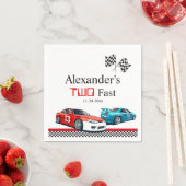 高速レッドレースカー2台 スタンダードカクテルナプキン (インサイチュ)